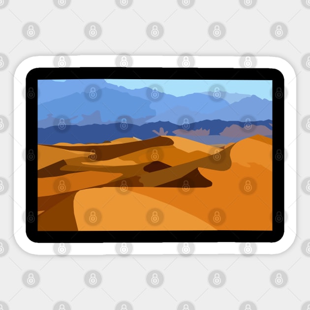 Sand dunes and mountians Sticker by GregFromThePeg